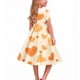 thumbnail image 3 of Vestido de manga corta con cuello vuelto para niñas Vestido elástico de manga corta para niñas Vestido skater con volantes de corte A Vestido de recital escolar Vestido de manga corta con cuello vuelt, 3 of 6