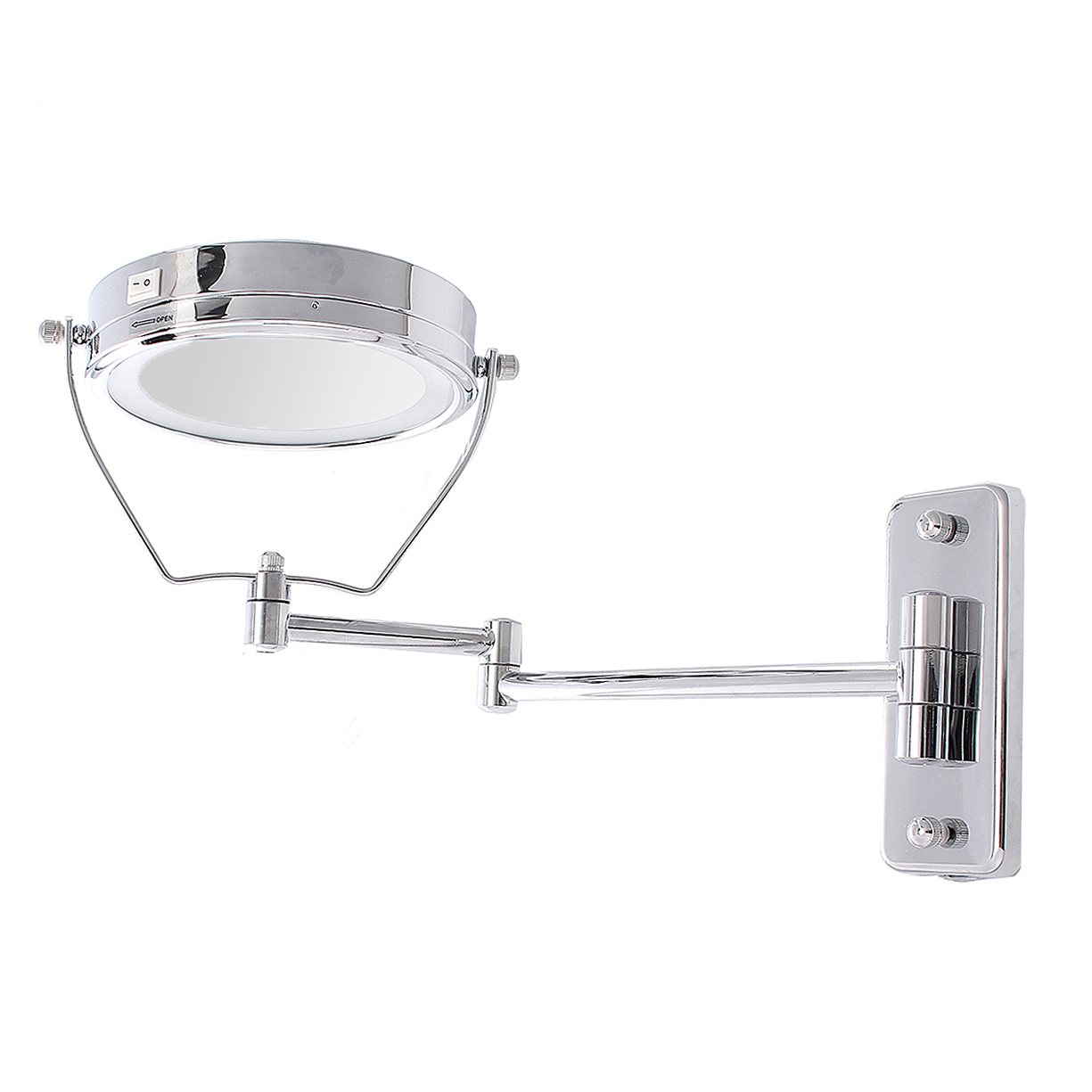 6'' TwoSided 7x Magnifying Wall Mount Make up Cosmetic Mirror LED