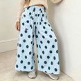 thumbnail image 4 of CHGBMOK Women's Polka Dot Wide Leg Pants Elastic High Waist Loose Casual Trousers Pull On Flowy Palazzo Pants with Pockets, 4 of 7