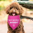 thumbnail image 5 of Happy Birthday Mommy Red Dog Bandana Triangle Dog Scarf Decorations Accessories for Dogs Pets Cat Pet Scarves for Dog Lovers Owner Gift Pet Lover Gifts, navy pink, 5 of 6