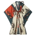 thumbnail image 4 of FSAGAE Regular Long Belted Kimono Robe, Print Swimsuit Cover Up, Boho Cardigan Sleepwear, Summer Beach Vacation Outfits Essentials Loungewear, Soft Spandex, XS-4XL for Choose (Women's & Women's Plus), 4 of 5