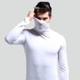 thumbnail image 1 of Camisa ajustada fina de manga larga de otoño e invierno con cuello alto y protección para el cuello de una pieza para hombre, 1 of 4