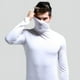 thumbnail image 1 of Camisa ajustada fina de manga larga de otoño e invierno con cuello alto y protección para el cuello de una pieza para hombre, 1 of 4