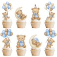 thumbnail image 1 of Cupcake Toppers JoviYofy Blue Bear Baby Shower revela el género, 1 of 8