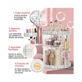 thumbnail image 2 of Organizador de maquillaje giratorio de 360 grados, organizador de cosméticos de 7 niveles, armario para cosméticos de gran capacidad, ideal para encimeras de baño y tocadores (transparente), 2 of 3