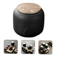 thumbnail image 3 of LEORX Elegant Black Ceramic Tea Canister Airtight for Loose Leaf Storage, 3 of 8