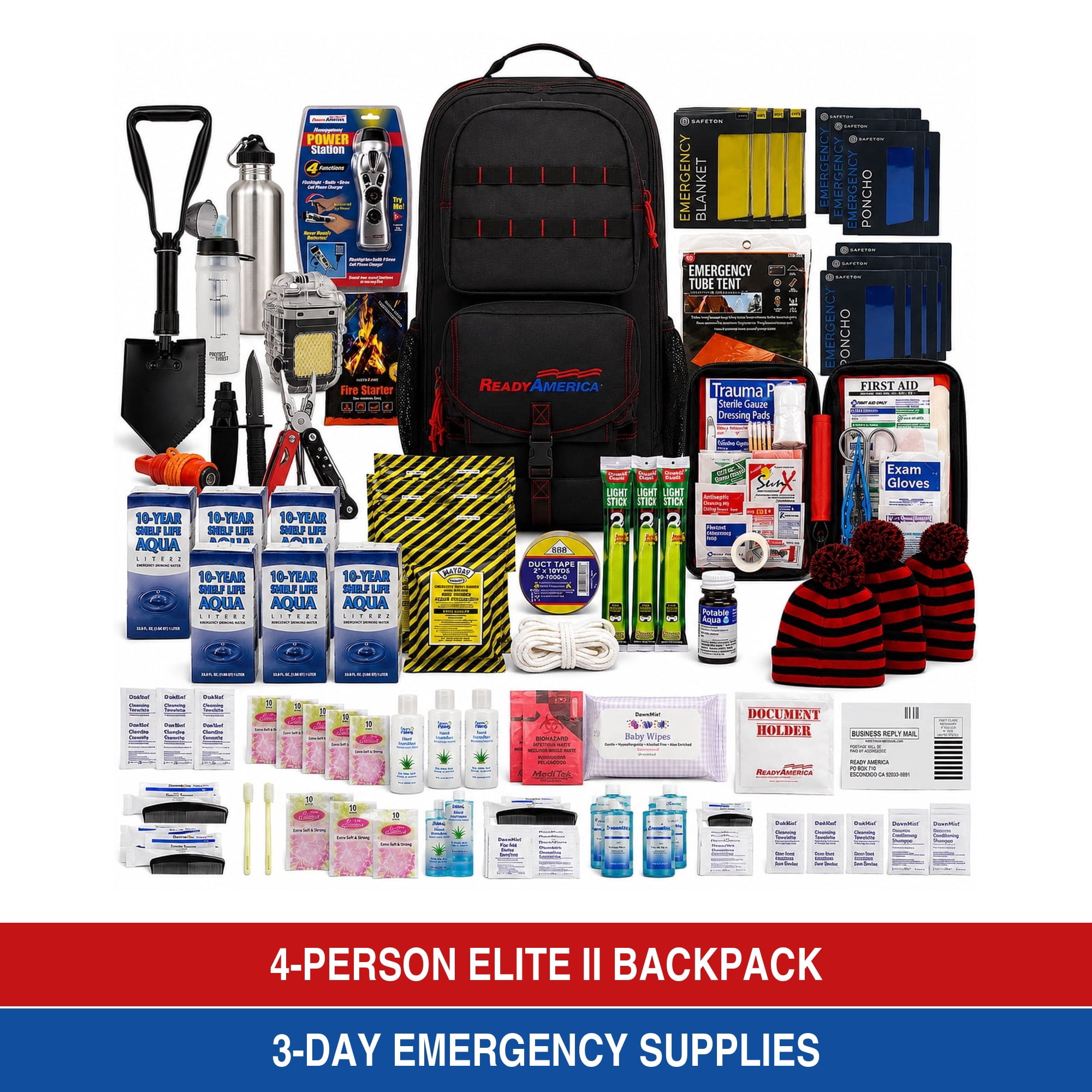 Gray/Black 3 Day Deluxe Emergency Survival Kit 25 L Disaster