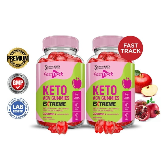 (2 Pack) Fast Track Keto Extreme ACV Gummies 2000mg Dietary Supplement 120 Gummys