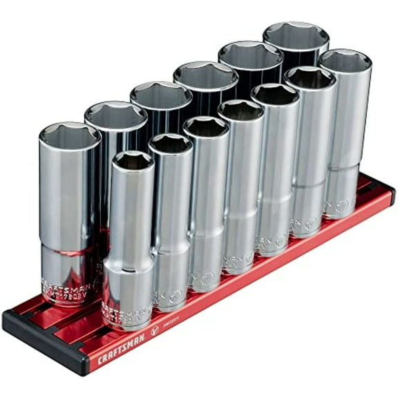 13-Piece CRAFTSMAN V-SERIES Deep Socket Set, MM, 1/2" Drive, 6 PT (CMMT17595V)