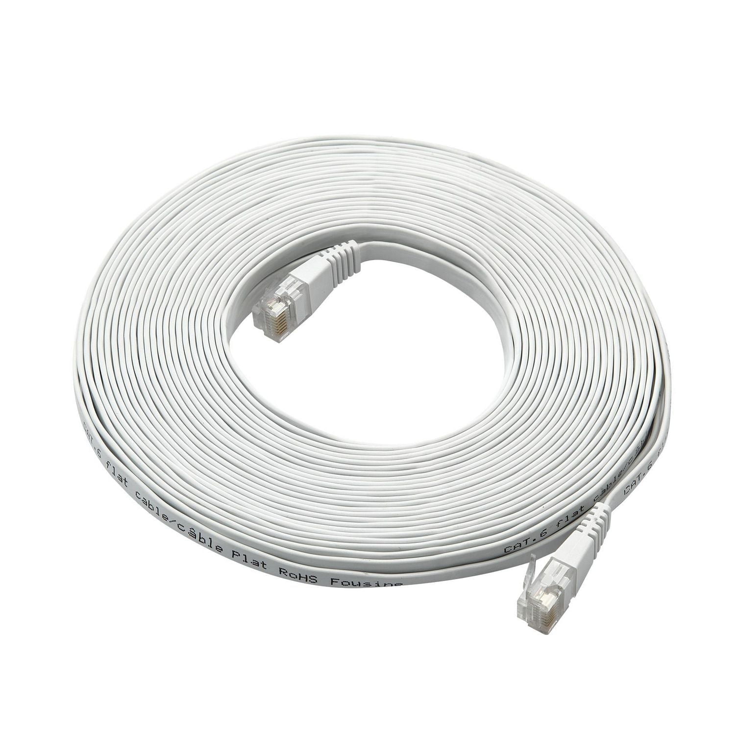 ONN ™ 15.2 meter RJ45 Flat CAT 6 Cable (White)