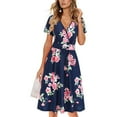 thumbnail image 2 of PENGXIANG Femmes Manches Courtes Casual Imprimé Floral Plage Maxi Robe en Vrac, 2 of 2