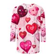 thumbnail image 4 of Valentines Day Blouse, Graphic T Shirt Women, 3/4 Sleeve Tops Casual Women's Fashion Tees Casual Crewneck 3/4 Sleeves Loose T Shirt Ladies Tops Blouses Shirts, 4 of 5