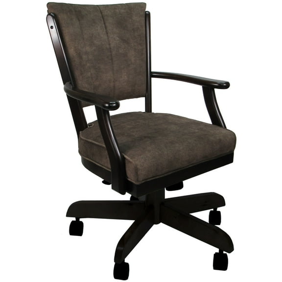 Swivel Wood Dining Caster Chair Classic in Negev Brown - Dark Walnut