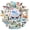 3A-50pcs, variant on 35pcs-50pcs Architectural Stickers Landmark Stationery Stickers World Stickers Decals for Luggage Laptop Suitcase