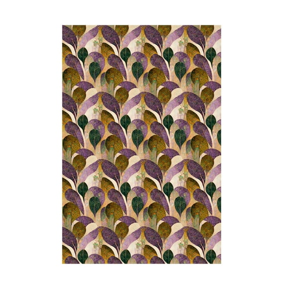 Canvas Wall Art - Treechild 'Purple Leafs Pattern' Wall Art for Living Room, Bedroom, or Office D?cor by Trademark Fine Art - 12 x 19 Inches