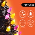 thumbnail image 4 of Joyfy 8.5 Inch Halloween Ceramic Tree Black Christmas Tree with Orange Pumpkin Over Multicolor Bulbs LED Light Up Battery Operated Light Up Halloween Decorations for Indoor Party Decor Gifts, 4 of 8