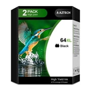 64XL Ink Cartridges Compatible for HP 64 64XL 2 Pack Black for Envy Photo 7855 7858 7155 7120 7158 7800 6255 6252 6232 Printer (2 x Black)