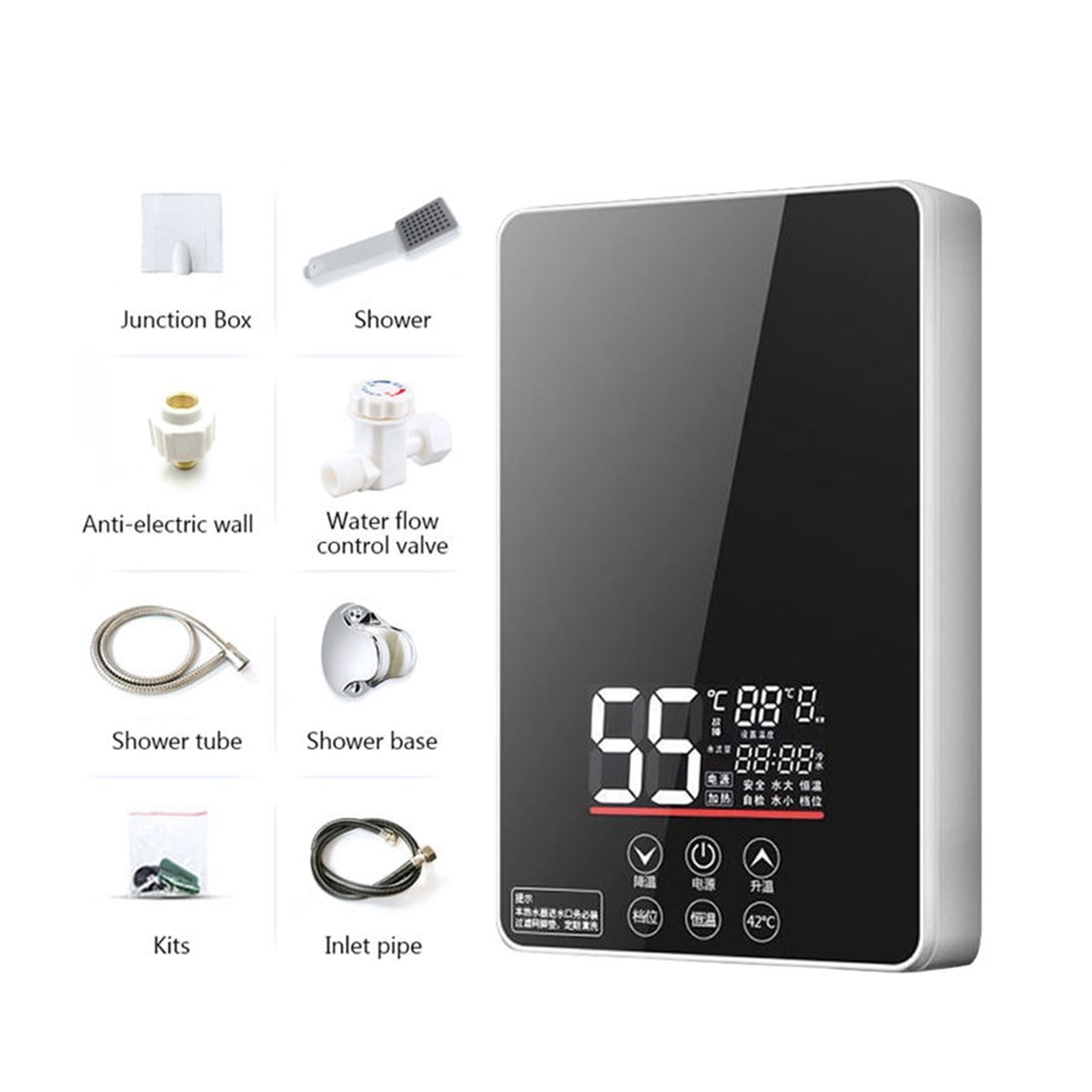 Electric Tankless Water Heater 6000W Instant Heating Constant Temperature Household Bathroom Shower Machine Energy-saving ,Safety Protections