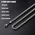 thumbnail image 5 of 3mm Rope Chain Necklace for Men, Silver Tone Mens Chain Necklace, Stainless Steel Necklace Chain for Men Women, 5 of 16