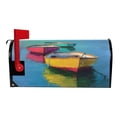 thumbnail image 3 of 25.4x20.78" Magnetic PVC Mailbox Cover Letter Box Cover Mailbox Wraps Post for Holiday Garden Yard Decor Colorful Row Boats, 3 of 9