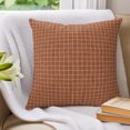 thumbnail image 3 of Burnt Orange Plaid Pillow Covers 20x20 Set of 2, Farmhouse Buffalo Checkered Gingham Throw Pillow Covers Decorative Couch Cushion Cover, Microfiber Soft Pillowcases for Bedroom Living Room Sofa, 3 of 9