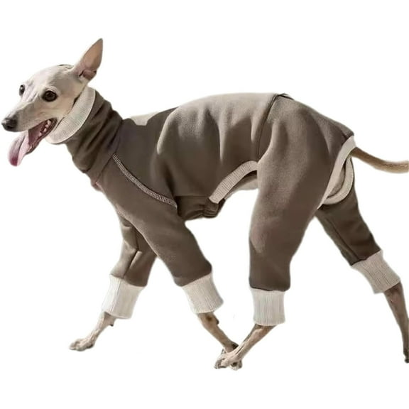 UOSIA Autumn Thin Warm Dog Onesie Jumpsuit Bodysuit High-Neck Stretchy Greyhound Shirt for Medium Large Dogs