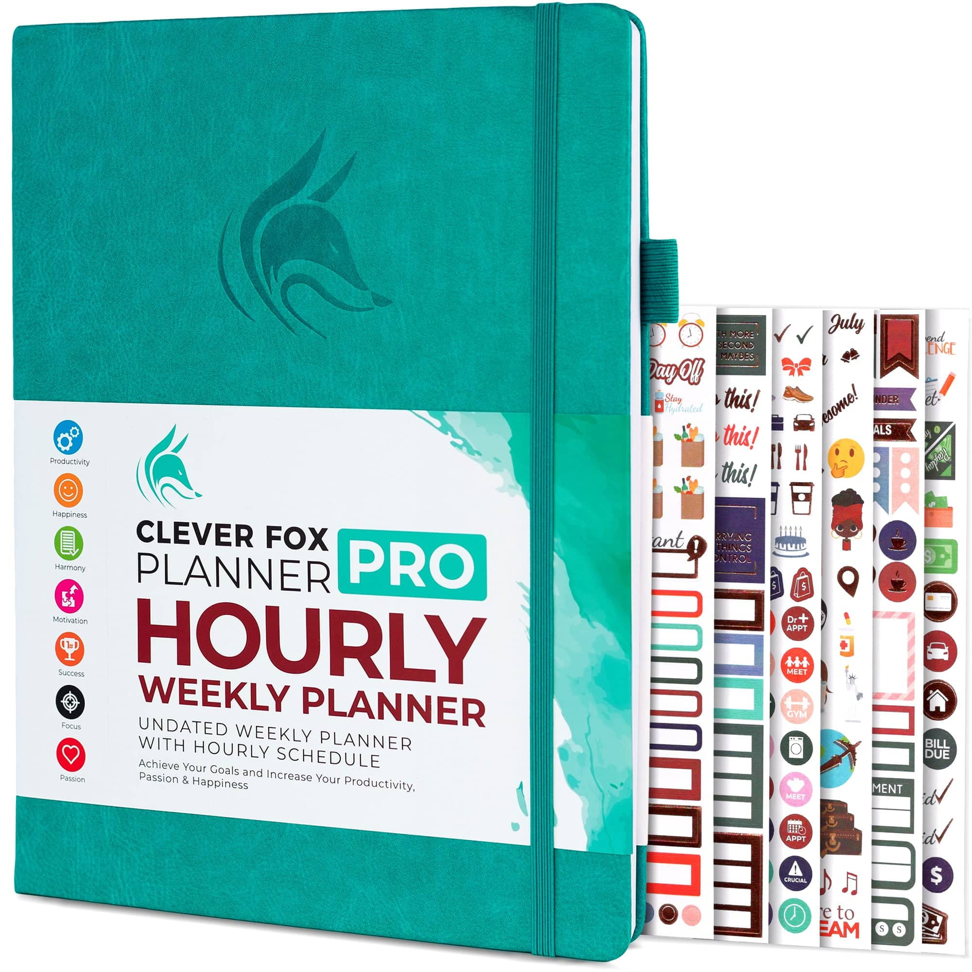 Clever Fox Planner PRO Schedule – Undated Weekly & Monthly Life Planner  with Time Slots, Appointment Book and Daily Organizer to Increase