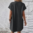 thumbnail image 4 of Vestido camiseta suave de manga corta holgado con bolsillos para mujer - Poliéster spandex, informal de verano - S-XXL, 4 of 7