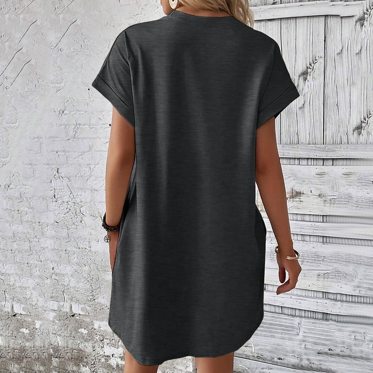 fitted lace wedding dress Solid Round neck Loose fit Tunic dress – shopurbanmarketplace