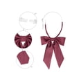 thumbnail image 3 of INSPIRE CHIC Women's Bow Ties Solid Color Western Ribbon Pre-Tied Bowties Burgundy One Size, 3 of 6
