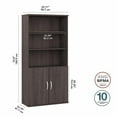 thumbnail image 3 of Studio A Tall 5 Shelf Bookcase with Doors in Storm Gray - Engineered Wood, 3 of 7