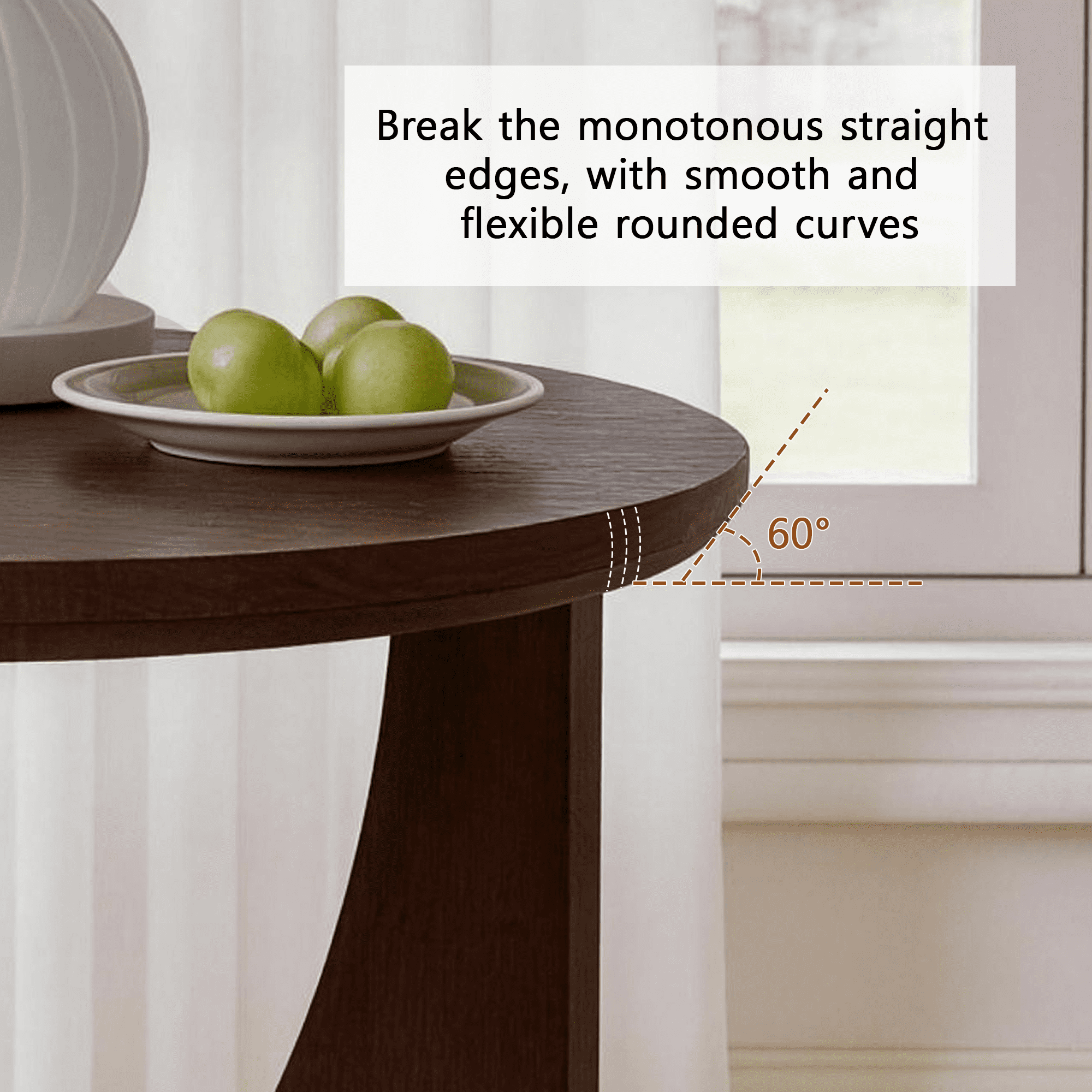 Solid Wood Edge Table 2-Piece Set, Natural Wooden Edge Table, Simple Center Table, Living Room Minimalist Decor Table