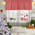 thumbnail image 5 of Vintage Coral Red Curtain Valances for Windows, Kitchen Valance Window Treatments Panel 2 Pack, Farmhouse Retro Solid Color Linen Texture Rod Pocket Short Curtains for Bathroom Bedroom 42 x 12 Inch, 5 of 8