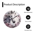 thumbnail image 4 of 12 Inch Wall Clock Battery Operated Silent Clock Decorative for Office, Kitchen, Outdoor, Living Room，Beautiful Horse with Cherry Blossom Style, 4 of 4
