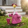 thumbnail image 2 of 3 Piece Pink Rainy Day Themed Porch Goose Outfits with Waterproof Raincoat Hat and Umbrella Prop for 19-23 Inch Lawn Goose Statues Spring Front Porch Decor, 2 of 6