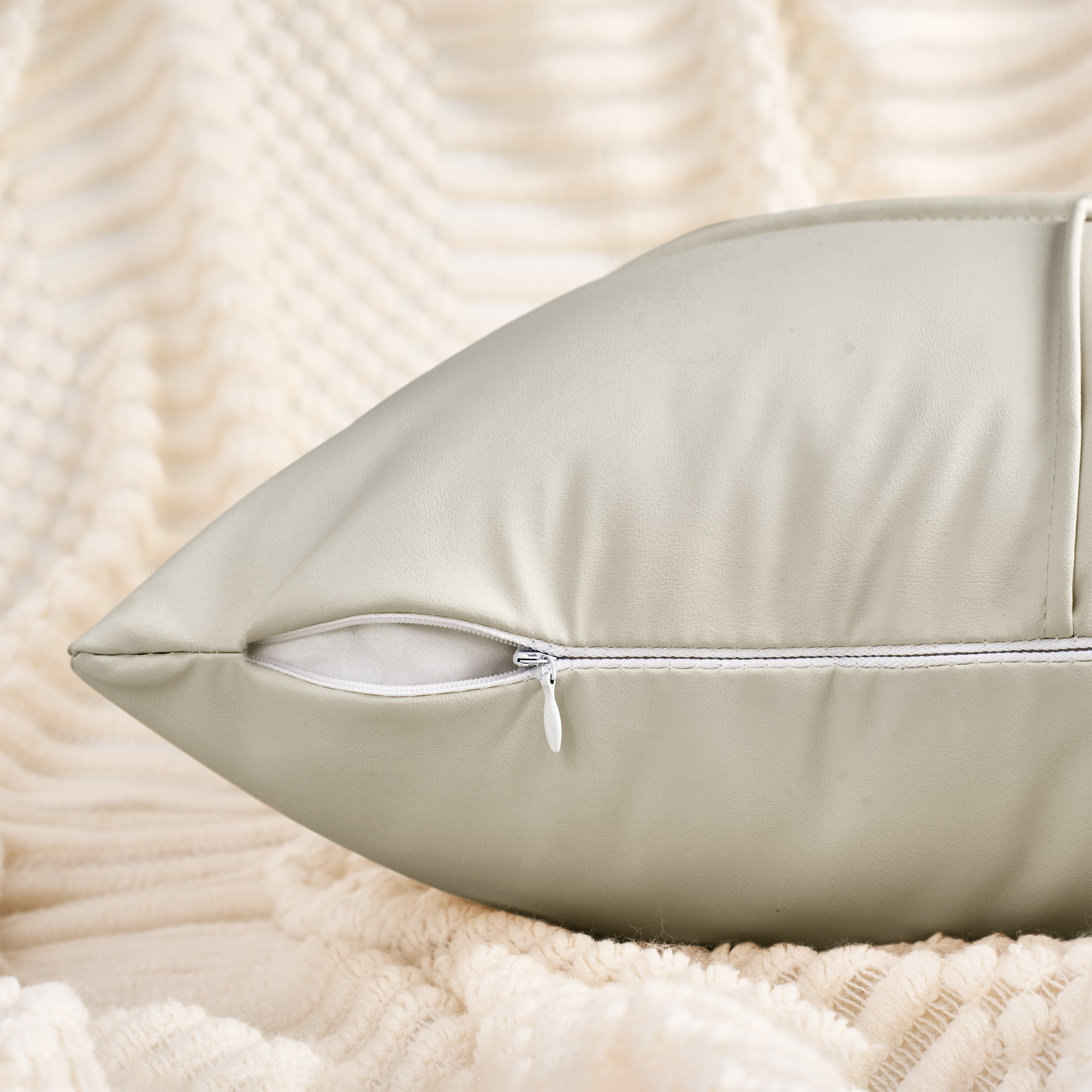 Unique Bargains Set of 2 Square Throw Pillow Covers Decorative Cases Silver
