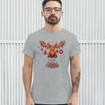 thumbnail image 3 of Tee Hunt Merry Christmas Buck T-Shirt Reindeer Rudolph Holiday Spirit Men's Tee, Gray, Large, 3 of 5
