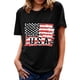 thumbnail image 1 of Tops de verano para mujer Día de la independencia Estampado de vacaciones Manga corta Cuello redondo Casual Loose Fit Graphic Tees Pompotops  hkajfhjk469101, 1 of 4