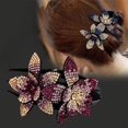 thumbnail image 4 of 4 piezas de pinzas para el cabello con doble flor, horquillas con diamantes de imitación, pinzas para el cabello con diamantes de imitación, pinzas para el cabello con diamantes de imitación florales, 4 of 5