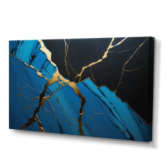 Designart Abstract Geode Blue II Canvas Wall Art