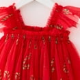 thumbnail image 4 of Zhuashum Dresses For Girls Fall Winter Toddler Sleeveless Christmas Holiday Party Dress Dance Party Dresses Clothes Classic Girl Gift Watermelon Red 6-12 Months, 4 of 4
