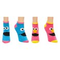 thumbnail image 1 of Sesame Street Elmo & Cookie Monster Bioworld Pink & Blue Ankle Socks Pack, 1 of 1