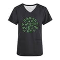 thumbnail image 5 of BiZtdJrK Scrub Tops for Women Short Sleeve Working Uniform with Pocket Summer Casual V Neck Stretchy Holiday T Shirts Funny Graphic Print Tees Black XXL Prime Sales, 5 of 7