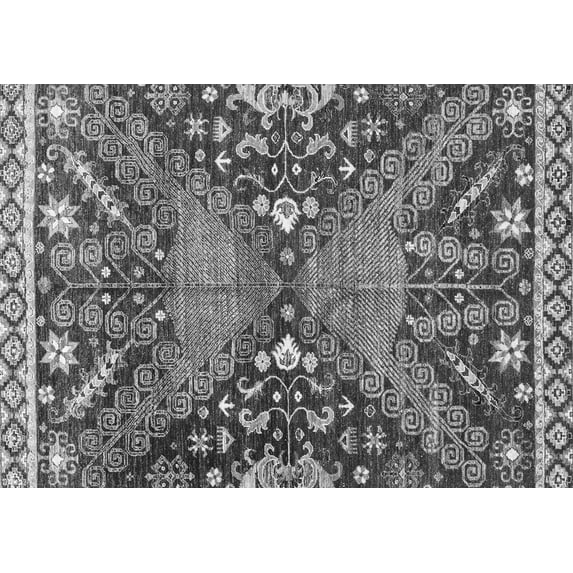 Ahgly Company Indoor Rectangle Abstract Gray Modern Area Rugs, 2' x 4'