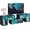 Black, variant on WLIVE TV Stand, Deformable TV Stand with LED Strip, Modern Entertainment Center, Gaming Media 3 Pieces Console Cabinet for Living Room, Bedroom, Black
