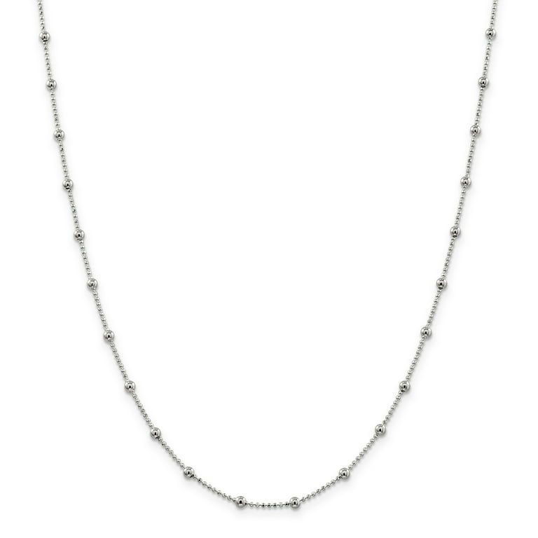 Beautiful Sterling Silver 1.15mm Diamond cut Beaded Chain