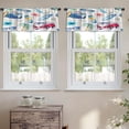 thumbnail image 2 of LALILO Kitchen Curtain Valance Watercolor Beach Adventure Rod Pocket Window Curtain 52"x 18" Set of 2, 2 of 5