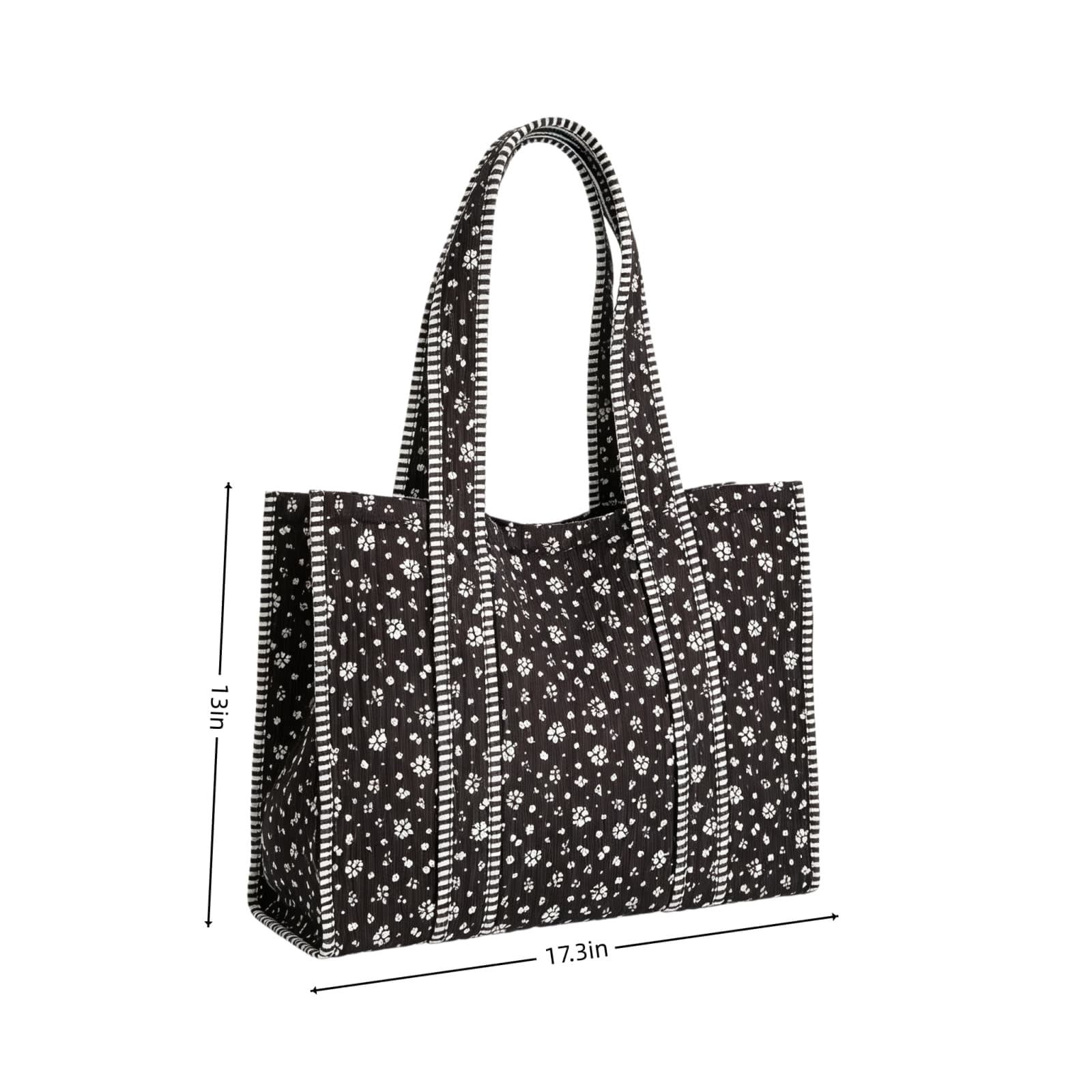 Tdxkok French Vintage Floral Canvas Tote Bag Large Capacity Printed Shopper Handbag Shoulder Bag for Travel Shopping Daily Use B
