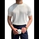 thumbnail image 1 of Camiseta Informal de Punto Acanalado de Corta con Cuello Redondo y Bajo Fino para Hombre, Color Liso M, 1 of 10
