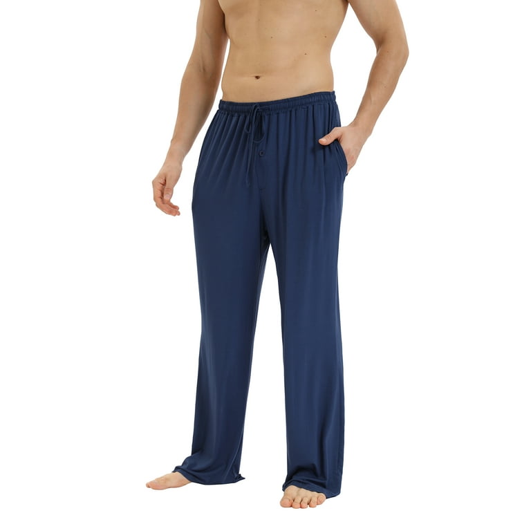 Mens Pajama Pants Wide Leg Sleep Pants Soft Comfy Long Pj Bottoms